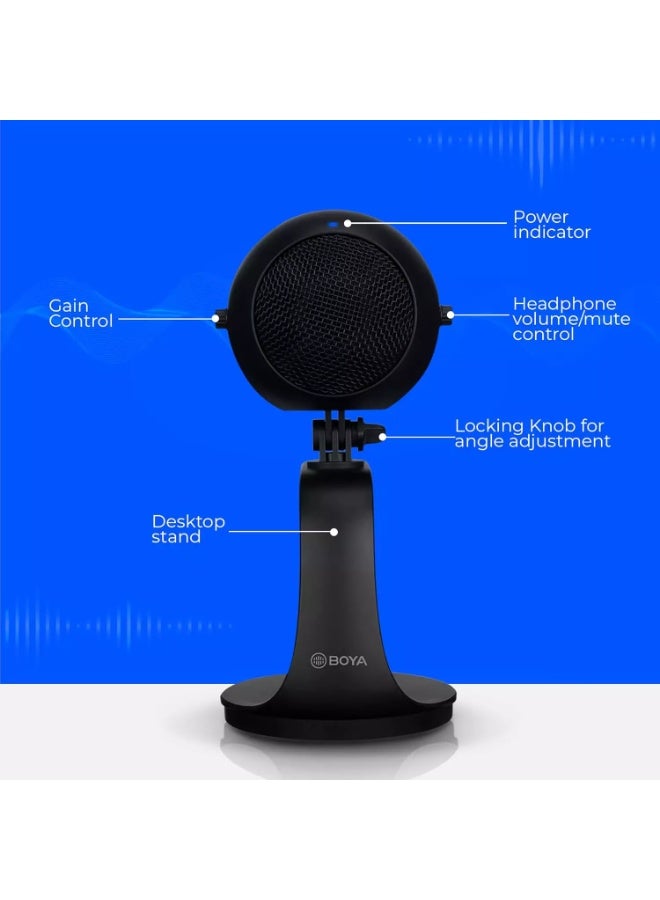 BOYA PM300 USB Condenser Microphone for YouTube | Podcast mic Set | Microphone for Recording | Gaming Mic for Pc | Condenser Mic with Desktop Stand Compatible with Windows and Mac Computers - Image 4
